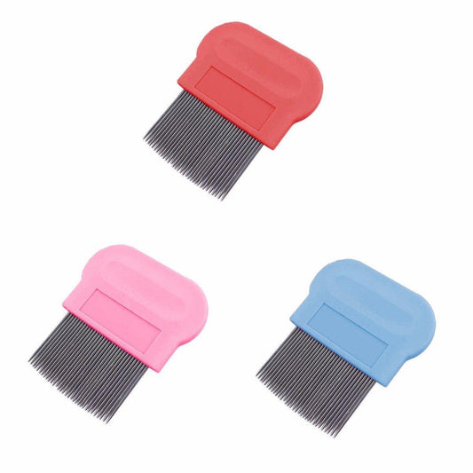 Pet Dog Cat Grooming Metal Flea Comb Assorted Colours 0064 (Large Letter Rate)