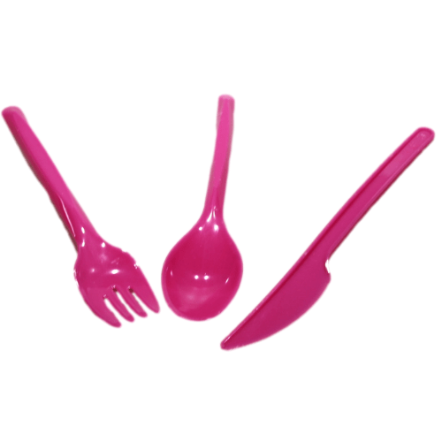 Pink/Blue Disposable Cutlery Set 6 Pcs Spoon Fork Knive Outdoors Home 90059 (Parcel Rate)
