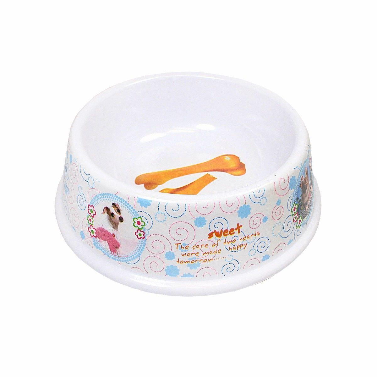 Plastic Dog Feeding Bowl With Printed Dog Bone Pets 17cm x 8cm 0069 (Parcel Rate)