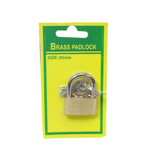 Brass Padlock Diy Home Suitcase Gold Door Padlock With 2 Keys 30mm 5185 (Large Letter Rate)