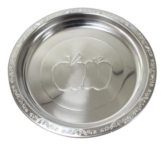 Steel Serving Food Dish Platter Plate Apple Design 55cm 5632 (Parcel Rate)