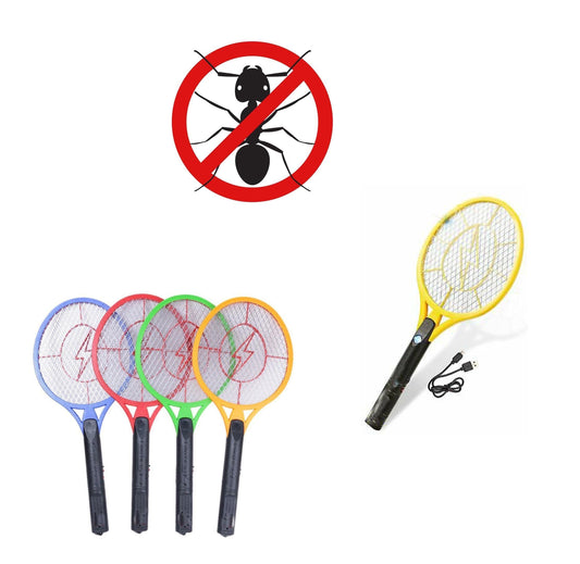 Electric Fly Mosquito Swatter Racket 50 x 21 cm USB Rechargeable Assorted Colours 5799 (Parcel Rate)