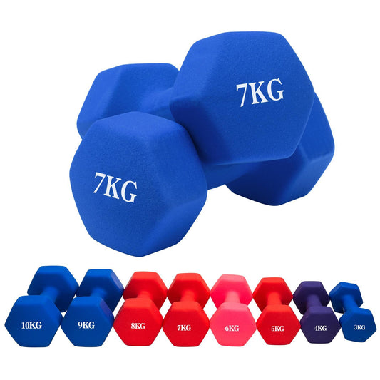 Weight Training Vinyl Dumbbell 7kg x 1  Assorted Colours 6627 A W25 (Big Parcel Rate)