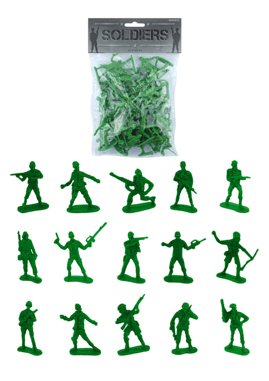 Pack Of 50 Toy Soldiers Assorted Sizes and Designs 3-7cm B65035 (Parcel Rate)