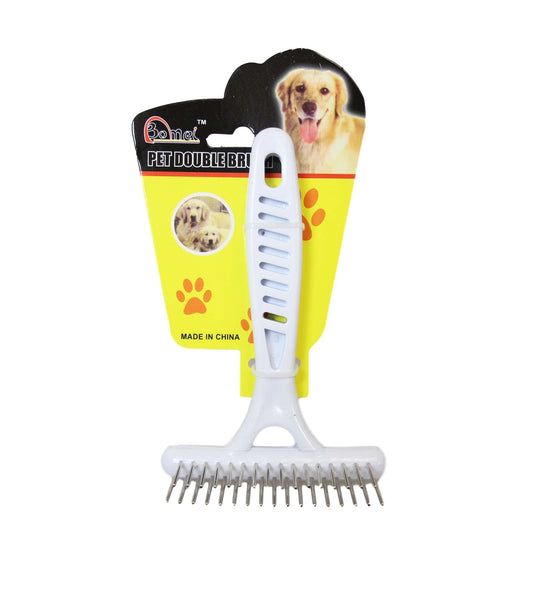 Pet Dog Cat Metal Teeth Grooming Brush 14 x 8 cm 6036 (Parcel Rate)