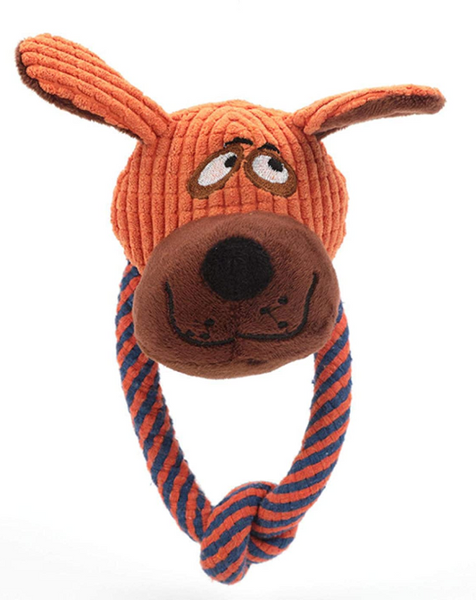 Dog Pet Soft Rope Toy Animal Head Assorted Designs 6712 (Parcel Rate)