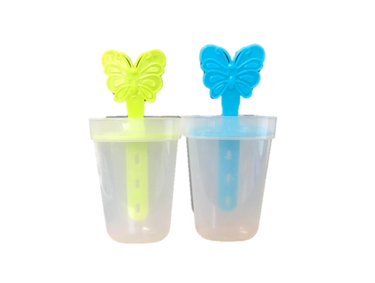 Plastic Ice Popsicle Maker Box 4 Popsicles 8 cm Assorted Colours 6834 (Parcel Rate)