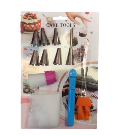 Cake Decorating Piping Bag Tip Brush Set Assorted Piping Tips 7370 (Parcel Rate)