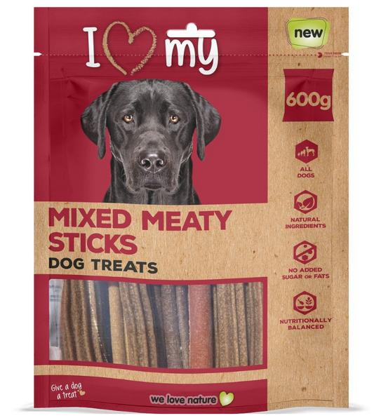 Pet Dog Treats Mixed Meaty Sticks 600g Bumper Bag 74212 (Parcel Rate)