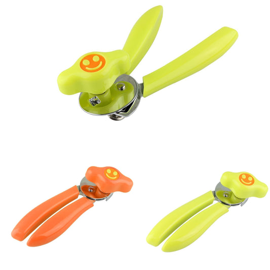 Kitchen Can Opener with Smiley Face Design Plastic Handle Assorted Colours 0108 (Parcel Rate)
