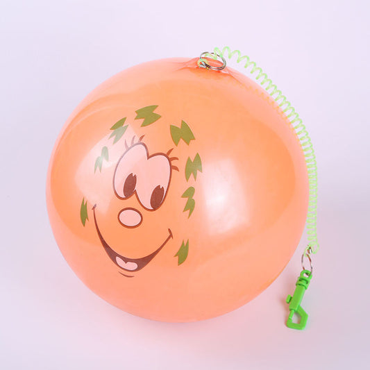 Printed Design Inflatable Ball with Springy String Kids Toy Outdoor Assorted Colours 6500 (Parcel Rate)