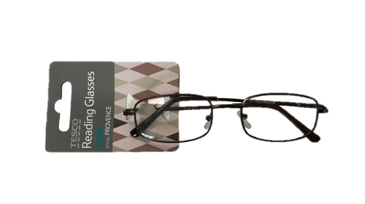 Reading Glasses +2.00 Metal Frame Assorted Colours PROVENANCE200 (Parcel rate)