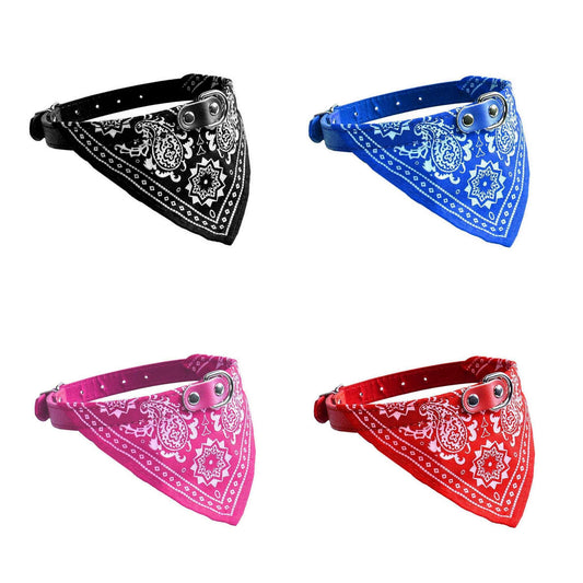 Pet Dog Collar with Triangle Bandana Scarf Medium Assorted Colours 0035 (Large Letter Rate)