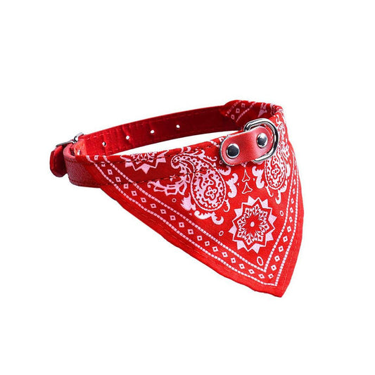 Pet Dog Collar with Triangle Bandana Scarf Medium Assorted Colours 0035 (Large Letter Rate)