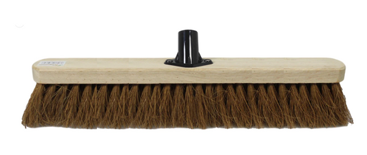 18" Soft Coco Garden Wooden Broom Brush Head SK29393 (Big Parcel Rate)