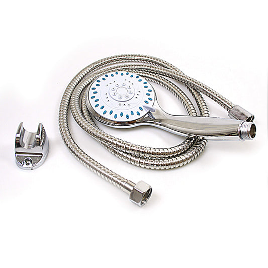 Bathroom Shower Head with 1.8M Flexible Shower Hose Pipe Chrome Assorted Colours 0554 A (Parcel Rate)