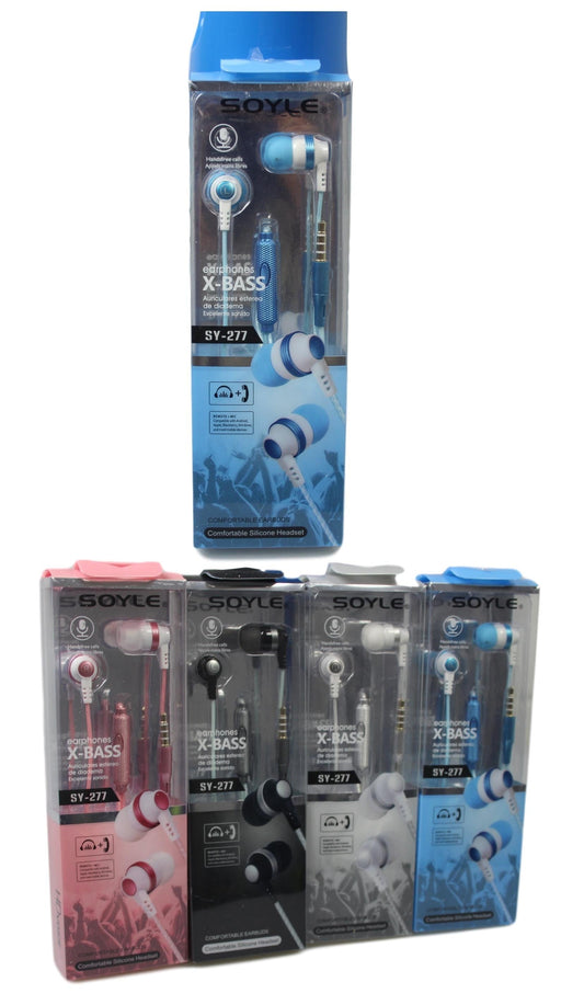 Soyle X-Bass Earphones Comfortable Silicone Headset 4 Colours Available  5270 (Parcel Rate)