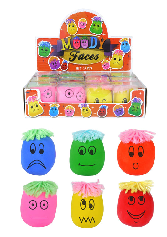 Moody Squeeze Stretch Funny Smiley Face Stress Squishy Balls T29117 (Parcel Rate)