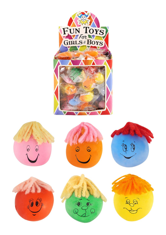 Children's Toy Stress Relief Moody Squeeze Face 3-4cm  Assorted Colours T35304 (Parcel Rate)