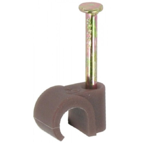 7.0mm Cable Clips Round Brown Value Pack Diy 1512 (Large Letter Rate)