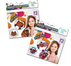Kids Make Your Own Bag Full Kit Party Bags Assorted Designs P2543 (Parcel Rate)
