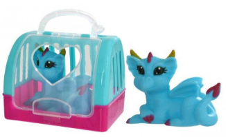 Children's Toy Plastic Blue Dragon Pet in Cage 1375394 (Parcel Rate)