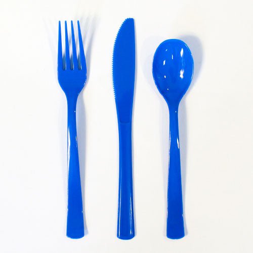 Pink/Blue Disposable Cutlery Set 6 Pcs Spoon Fork Knive Outdoors Home 90059 (Parcel Rate)