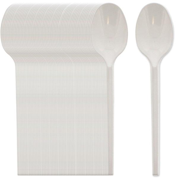 Disposable Plastic Spoons 14 cm Pack of 100 MX7003 (Parcel Rate)