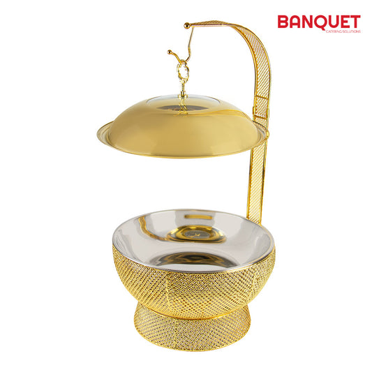 SQ Professional Banquet Ornate Chafing Dish with Lid Gold 8L 10858 (Big Parcel Rate)