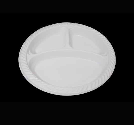 10" Reusable Plates 3 Compartments Pack of 50 BB0660 (Parcel Rate)