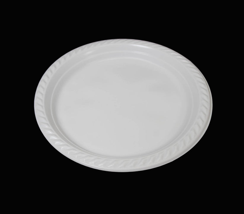9" Disposable White Plastic Plate Pack of 12 THL2460 (Parcel Rate)