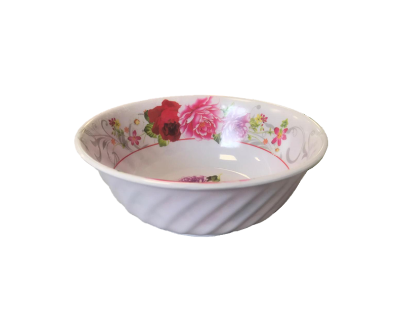 Plastic Bowl with floral Design 17 x 6.5 cm Assorted Designs 2891 (Parcel Rate)