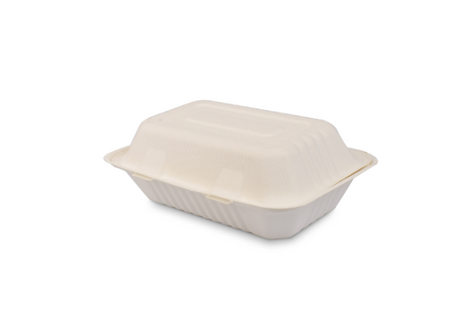 250 Pieces Disposable Eco Bagasse Hinged Take Away Food Container Meal Lunch Box 33502 (Big Parcel Rate)