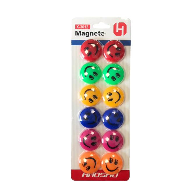 Fridge Freezer Magnets Smiley Face Pack of 12 Assorted Colours 4787 / 3567 (Large Letter Rate)