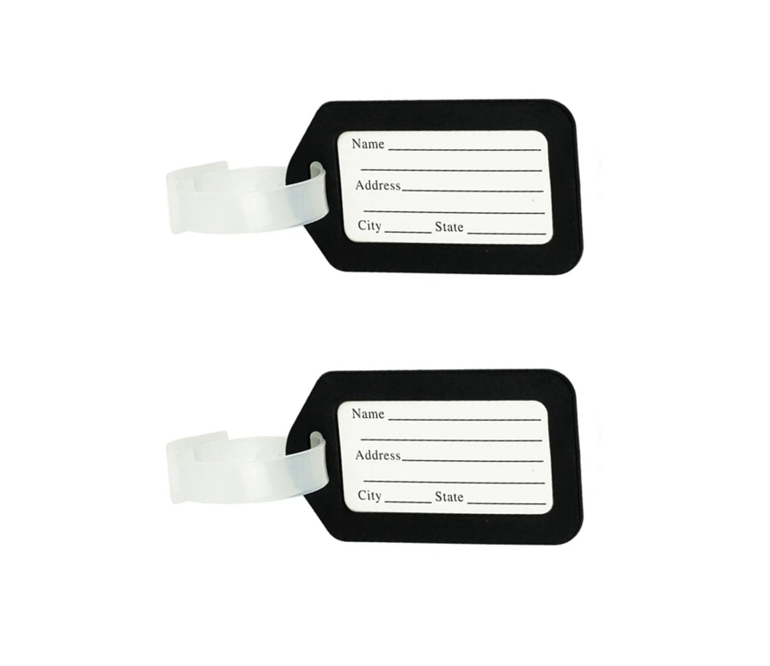 Plastic Luggage Tag 8 x 4.5 cm Pack of 2 Assorted Colours 4798 (Large Letter)
