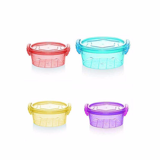 Mini Round Food Storage Container 300 ml Assorted Colours AK241 (Parcel Rate)