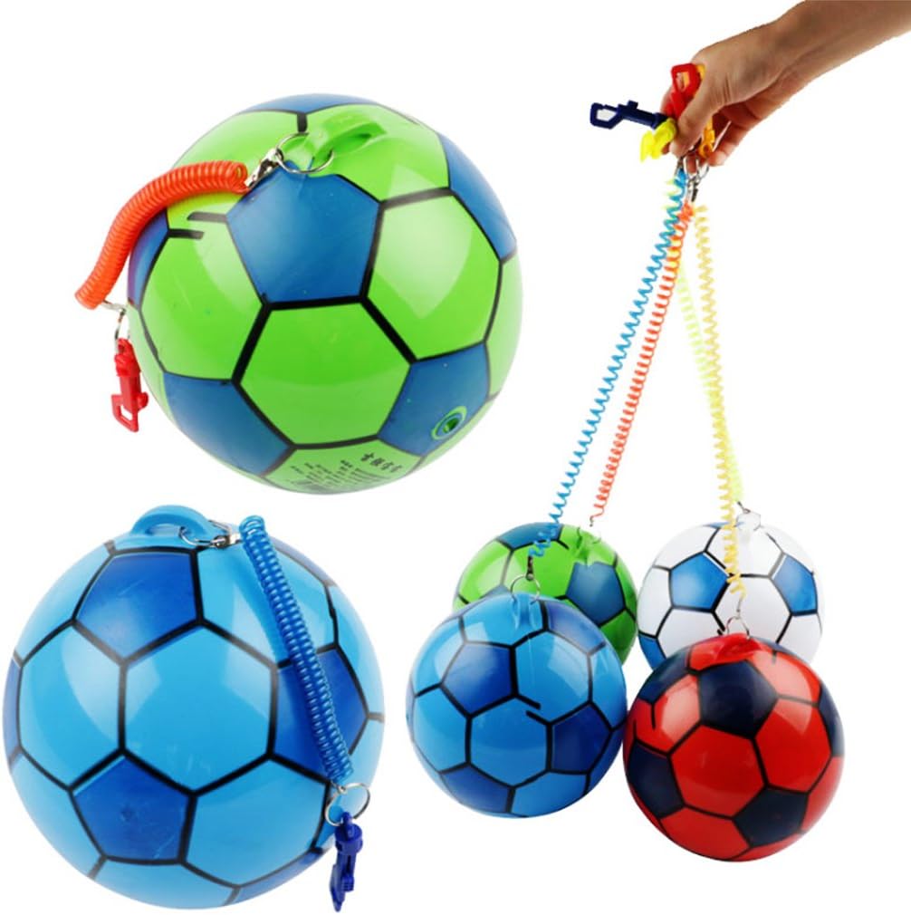 Inflatable Football With Springy String Sports Kids Toy Ball Outdoor Assorted Colours 6499 (Parcel Rate)