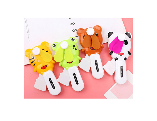Mini Hand Fan Animal Design 13.5 cm Assorted Designs 7410 (Parcel Rate)