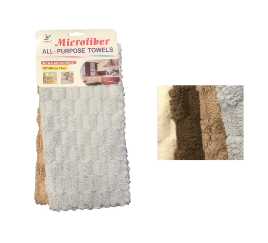 Microfibre Kitchen Towel Cloth 30 x 30 cm Pack of 2 Assorted Colours 7468 (Parcel Rate)
