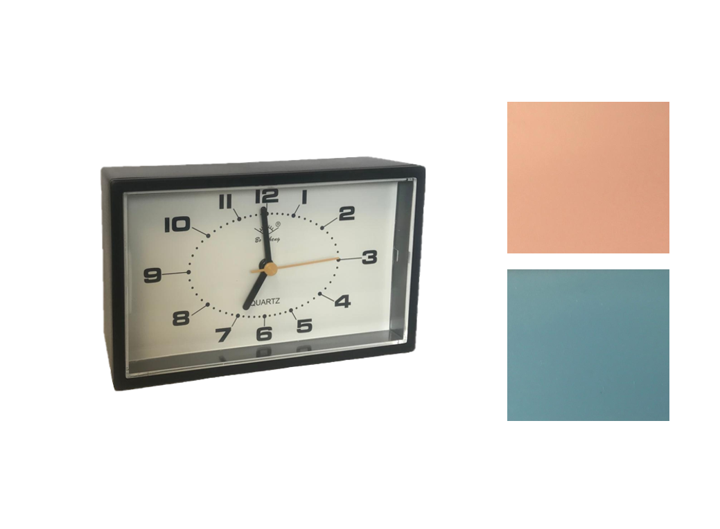 Rectangular Alarm Clock Matte 9 x 14.5 x 4.5 cm Assorted Colours 7501 (Parcel Rate)