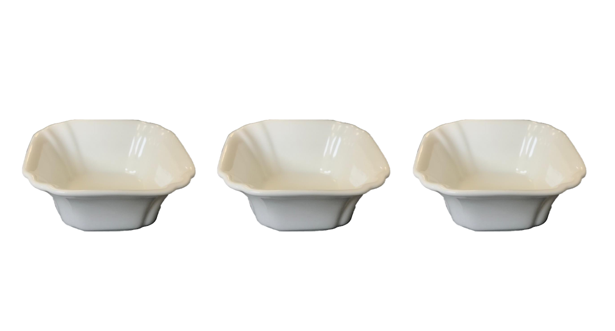 Small Porcelain Appetiser Sauce Dish Bowl 9 cm Pack of 3 Assorted Designs 7523 (Parcel Plus Rate)