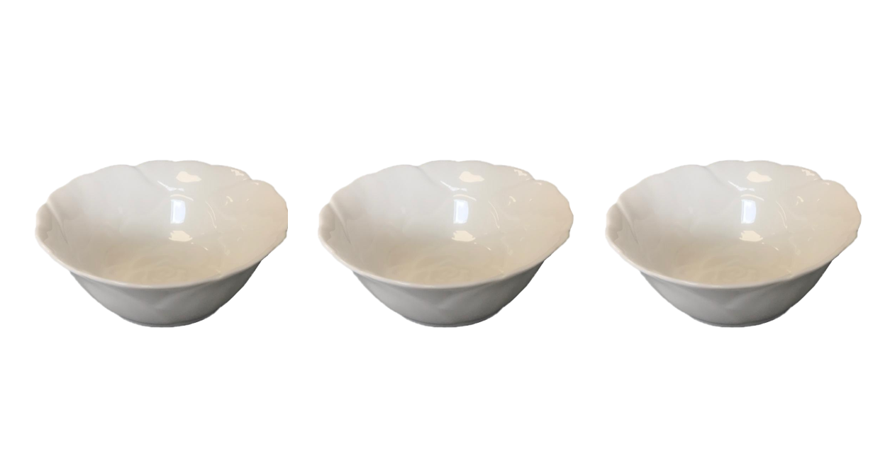 Small Porcelain Appetiser Sauce Dish Bowl 9 cm Pack of 3 Assorted Designs 7523 (Parcel Plus Rate)