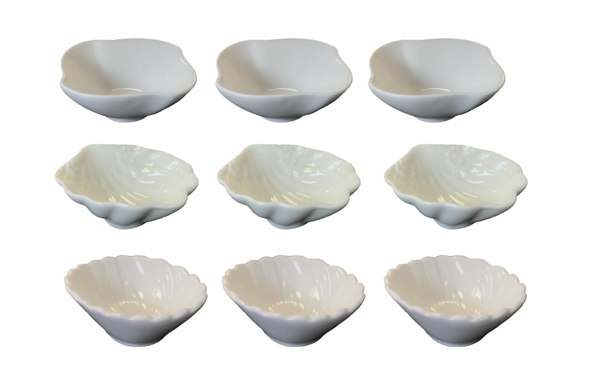 Small Porcelain Appetiser Sauce Dish Bowl 7 cm Pack of 3 Assorted Designs 7524 (Parcel Plus Rate
