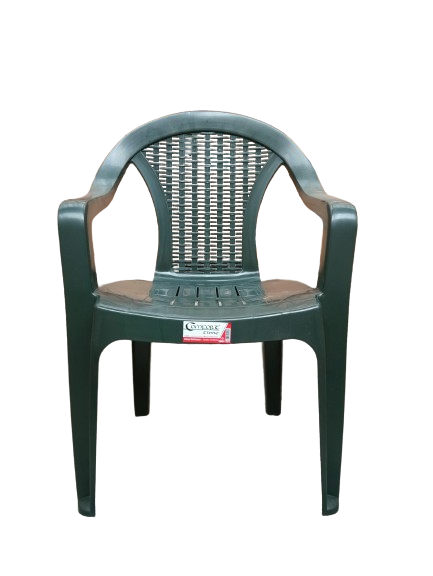 Mega Dark Green Garden Outdoor Chair Plastic 56 x 42 x 78 cm CT010G A  (Big Parcel Rate)