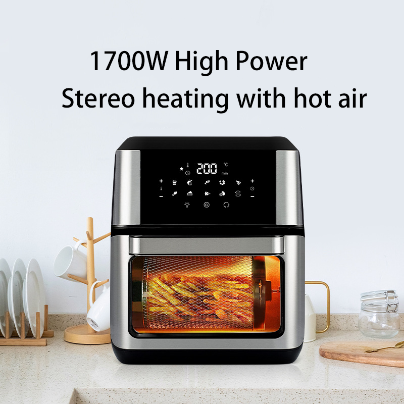 50 Units 1700W French Door Air Oven, 12L-15L Multi-functional, Healthy Digital Air Fryer, Oil-Free, Stainless Steel Convection Hot Air Oven