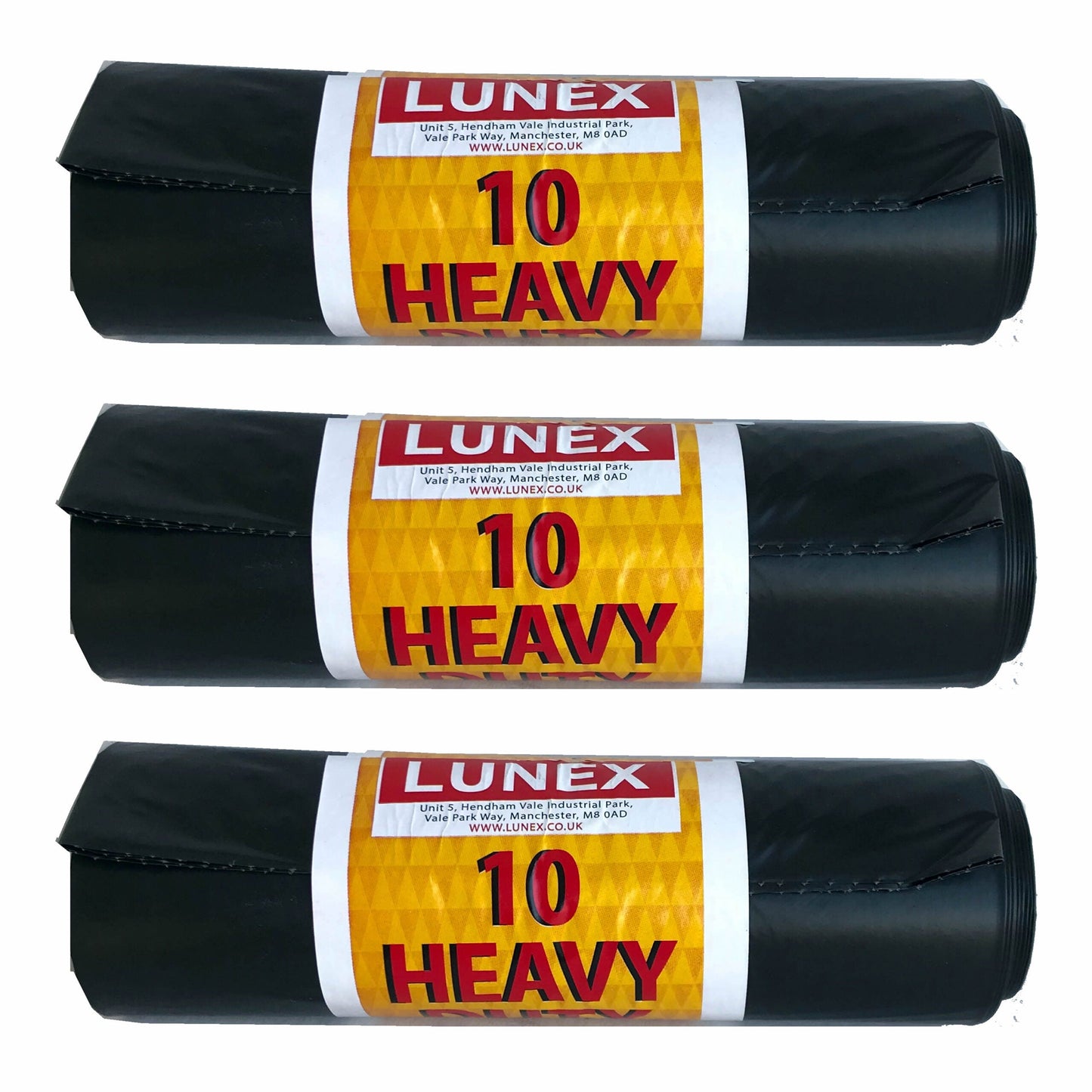 Black Heavy Duty Refuse Sacks Bin Bags Roll of 10 LL5751 (Parcel Rate)