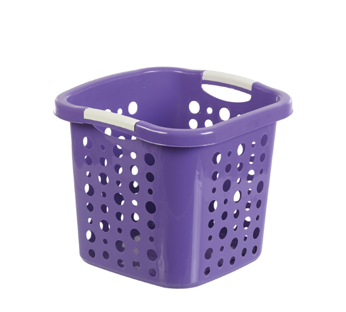 Plastic Square Laundry Basket 37 x  37 x 31 cm Assorted Colours MS008 (Parcel Rate)