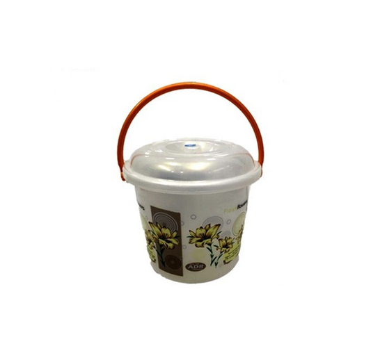 9 Litre Daisy Print Bucket with Lid MX4107 (Parcel Rate)