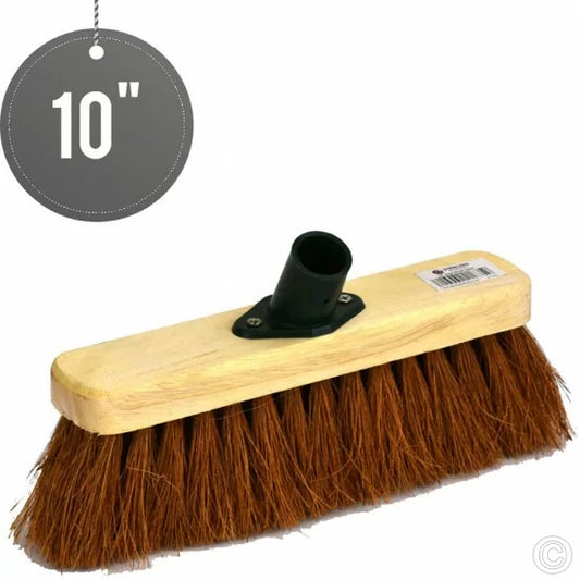 10" Soft Coco Garden Wooden Broom Brush Head ST1635 (Parcel Rate)