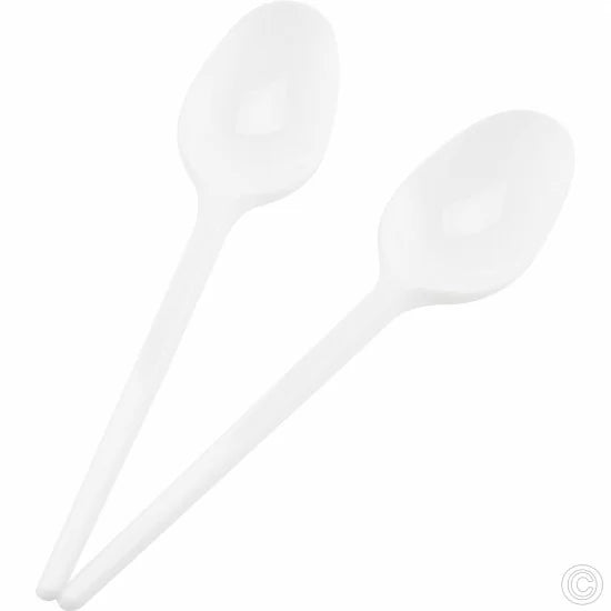 Reusable Plastic Spoons Pack of 100 THL1552 (Parcel Rate)